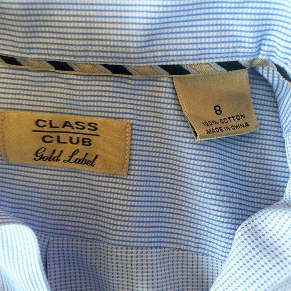 Boys Button Down Blue & White Checked - Picture 2 of 6